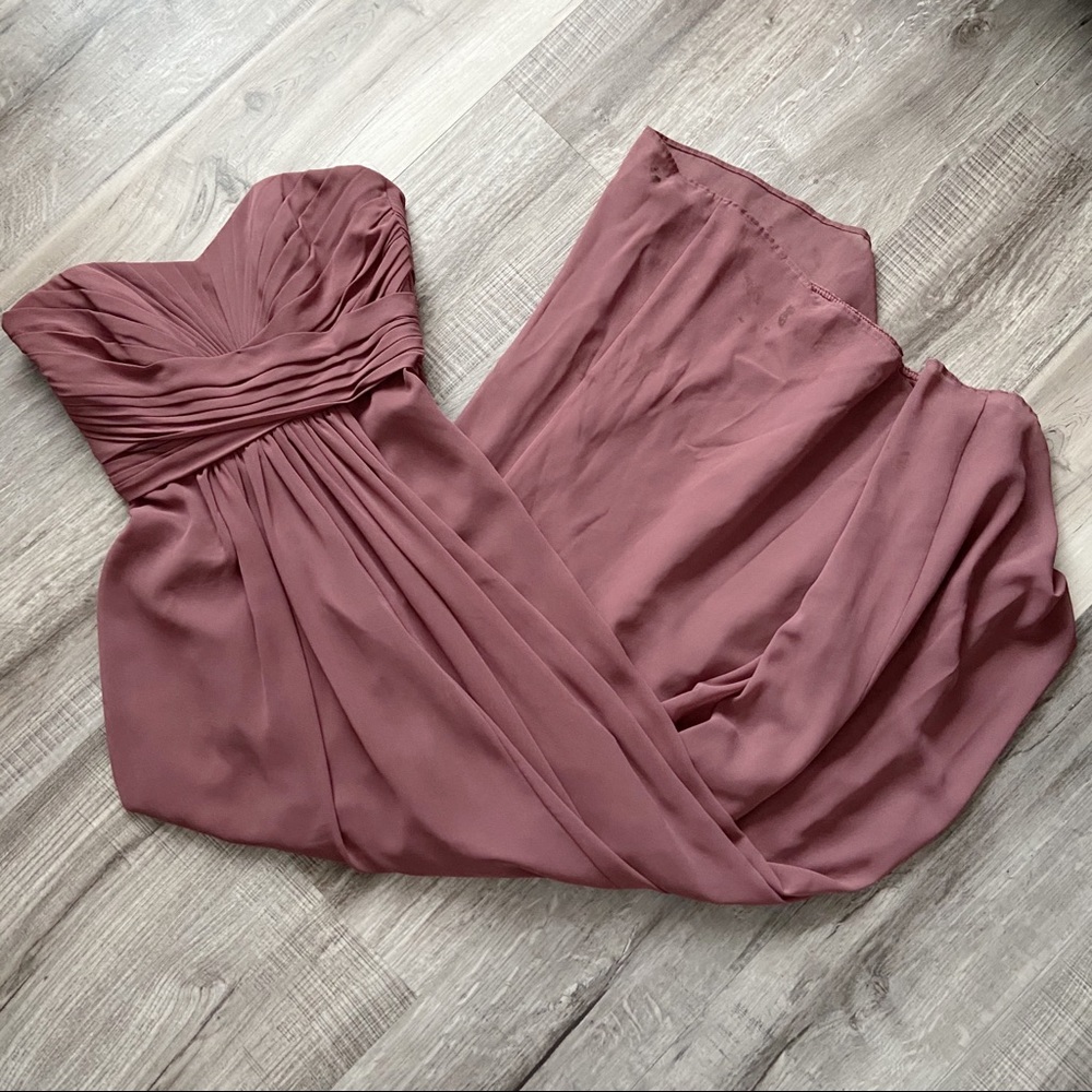 David’s Bridal Mauve strapless dress